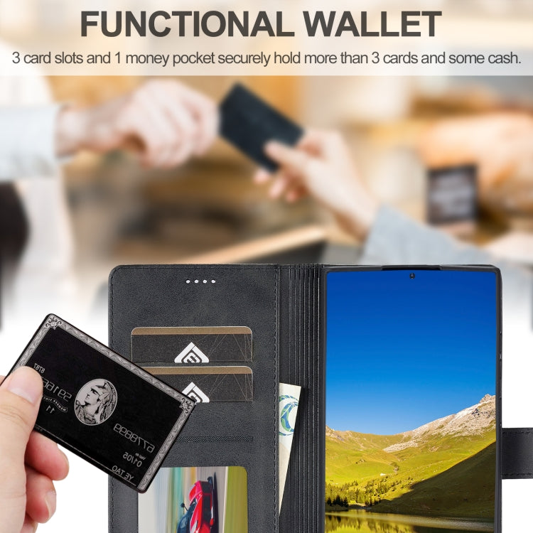 For Samsung Galaxy S25 Ultra 5G LC.IMEEKE Calf Texture Leather Phone Case(Black) by LC.IMEEKE