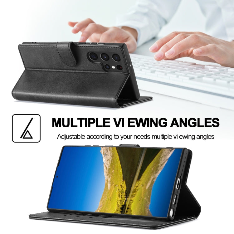 For Samsung Galaxy S25 Ultra 5G LC.IMEEKE Calf Texture Leather Phone Case(Black) by LC.IMEEKE