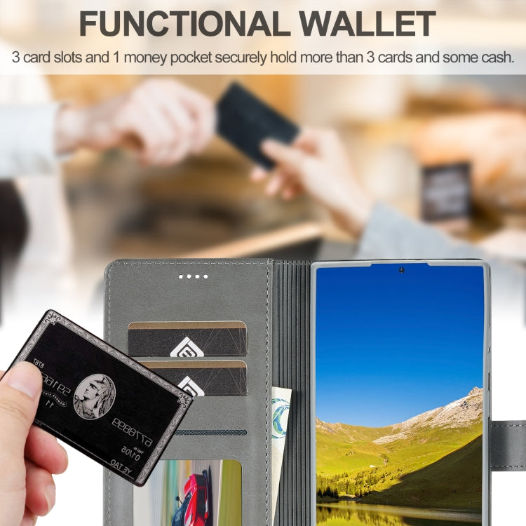 For Samsung Galaxy S25 Ultra 5G LC.IMEEKE Calf Texture Leather Phone Case(Grey) by LC.IMEEKE