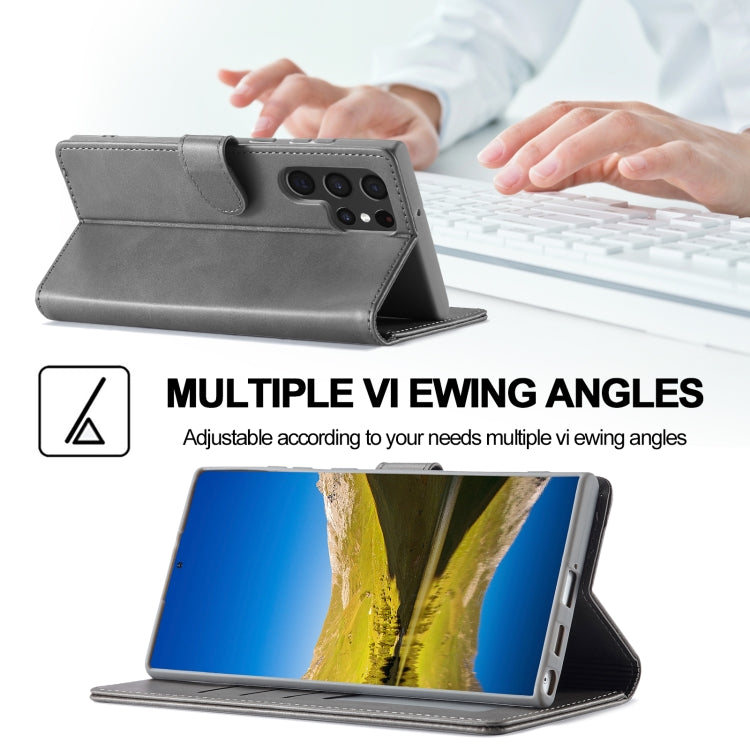 For Samsung Galaxy S25 Ultra 5G LC.IMEEKE Calf Texture Leather Phone Case(Grey) by LC.IMEEKE