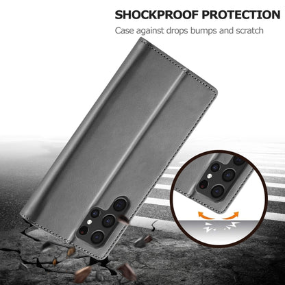 For Samsung Galaxy S25 Ultra 5G LC.IMEEKE Calf Texture Leather Phone Case(Grey) by LC.IMEEKE