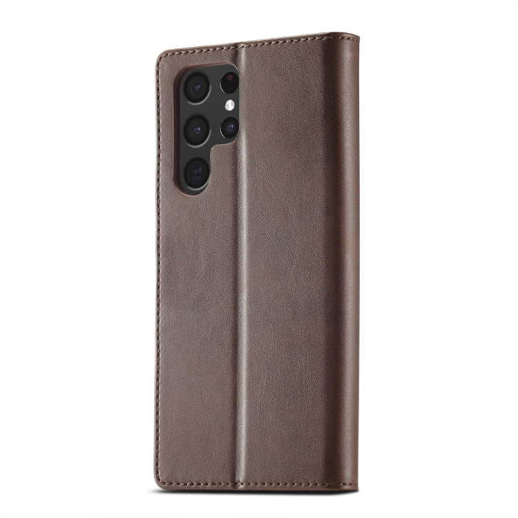 For Samsung Galaxy S25 Ultra 5G LC.IMEEKE Calf Texture Leather Phone Case(Coffee) by LC.IMEEKE