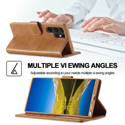 For Samsung Galaxy S25 Ultra 5G LC.IMEEKE Calf Texture Leather Phone Case(Brown) by LC.IMEEKE