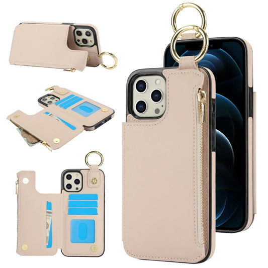For iPhone 13 Pro Max RFlD Anti-theft Double Buckle Ring Zipper Card Phone Case(White) - iPhone 13 Pro Max Cases by buy2fix | Online Shopping UK | buy2fix
