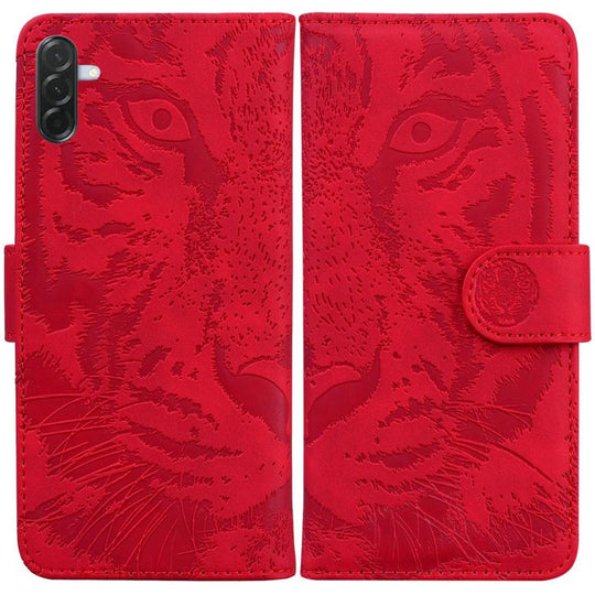 For Samsung Galaxy A37 5G / A36 5G Tiger Embossing Pattern Flip Leather Phone Case(Red)