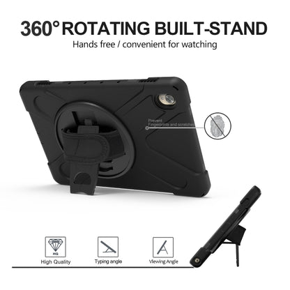 For Huawei MediaPad M6 10.8 Shockproof Colorful Silicone + PC Protective Case with Holder & Hand Grip Strap(Black) - Huawei by buy2fix | Online Shopping UK | buy2fix