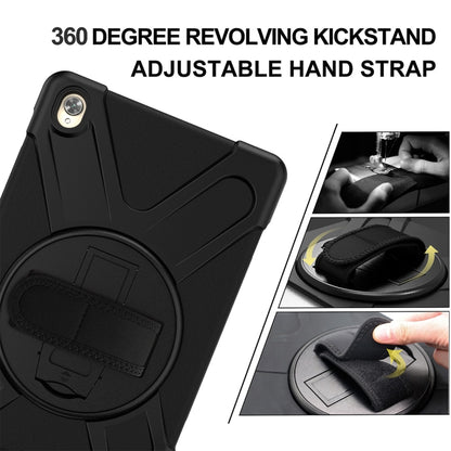 For Huawei MediaPad M6 10.8 Shockproof Colorful Silicone + PC Protective Case with Holder & Hand Grip Strap(Black) - Huawei by buy2fix | Online Shopping UK | buy2fix