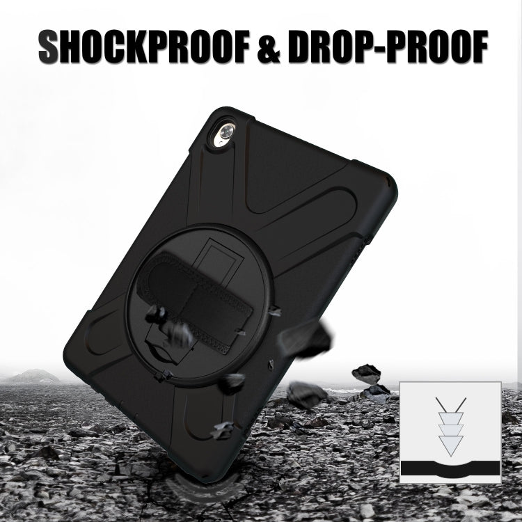 For Huawei MediaPad M6 10.8 Shockproof Colorful Silicone + PC Protective Case with Holder & Hand Grip Strap(Black) - Huawei by buy2fix | Online Shopping UK | buy2fix