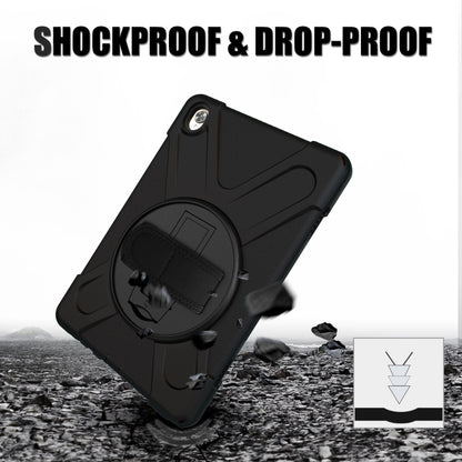 For Huawei MediaPad M6 10.8 Shockproof Colorful Silicone + PC Protective Case with Holder & Hand Grip Strap(Black) - Huawei by buy2fix | Online Shopping UK | buy2fix