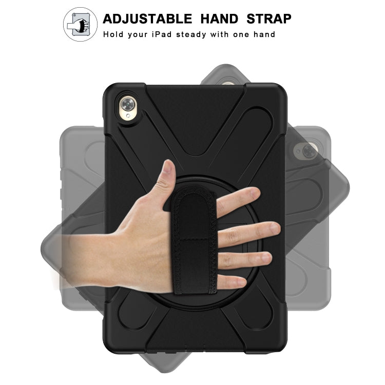 For Huawei MediaPad M6 10.8 Shockproof Colorful Silicone + PC Protective Case with Holder & Hand Grip Strap(Black) - Huawei by buy2fix | Online Shopping UK | buy2fix