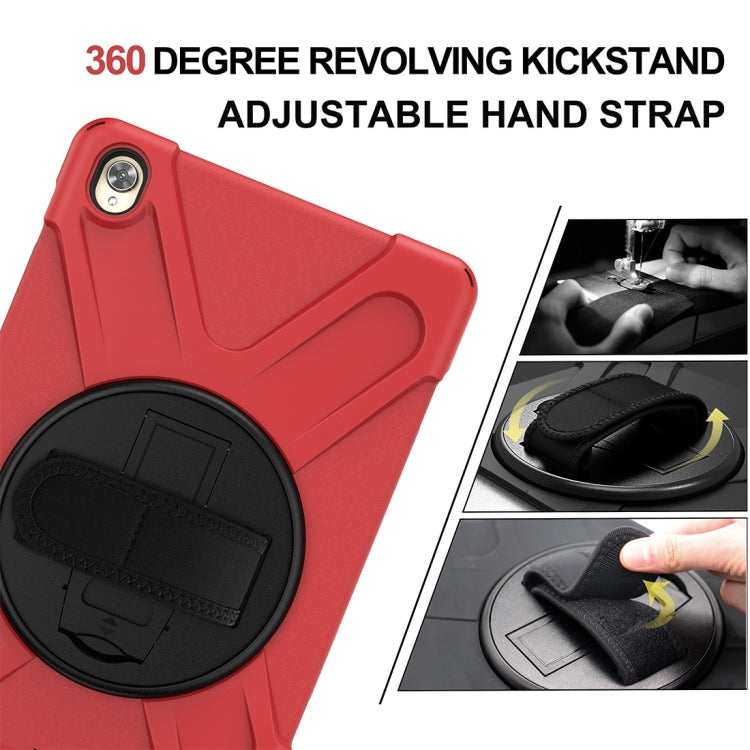 For Huawei MediaPad M6 10.8 Shockproof Colorful Silicone + PC Protective Case with Holder & Hand Grip Strap(Red) - Huawei by buy2fix | Online Shopping UK | buy2fix