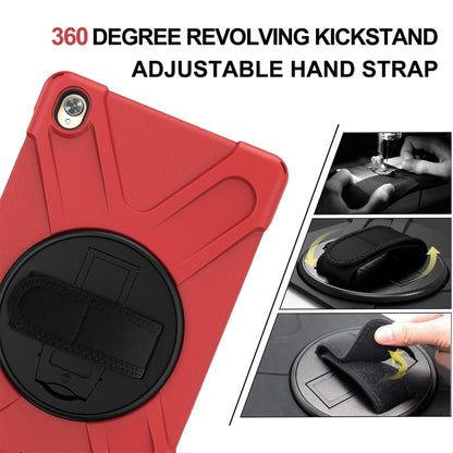 For Huawei MediaPad M6 10.8 Shockproof Colorful Silicone + PC Protective Case with Holder & Hand Grip Strap(Red) - Huawei by buy2fix | Online Shopping UK | buy2fix
