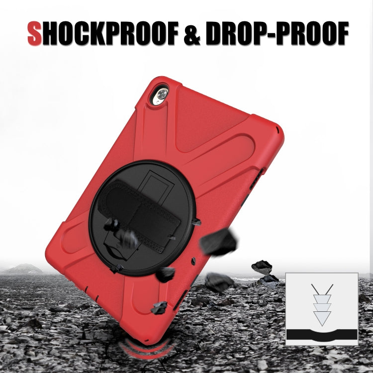 For Huawei MediaPad M6 10.8 Shockproof Colorful Silicone + PC Protective Case with Holder & Hand Grip Strap(Red) - Huawei by buy2fix | Online Shopping UK | buy2fix
