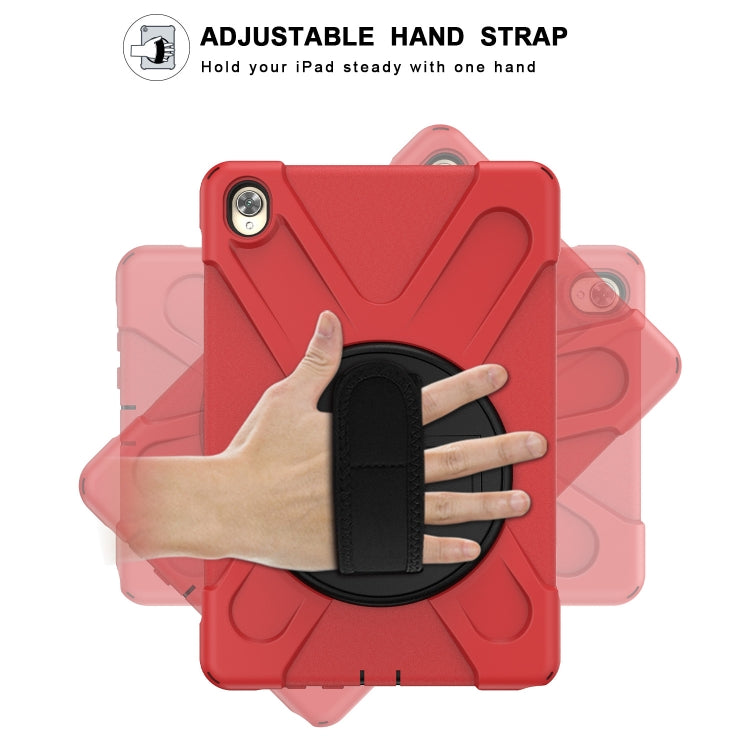 For Huawei MediaPad M6 10.8 Shockproof Colorful Silicone + PC Protective Case with Holder & Hand Grip Strap(Red) - Huawei by buy2fix | Online Shopping UK | buy2fix