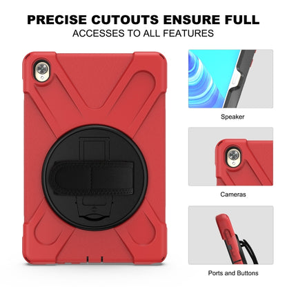 For Huawei MediaPad M6 10.8 Shockproof Colorful Silicone + PC Protective Case with Holder & Hand Grip Strap(Red) - Huawei by buy2fix | Online Shopping UK | buy2fix
