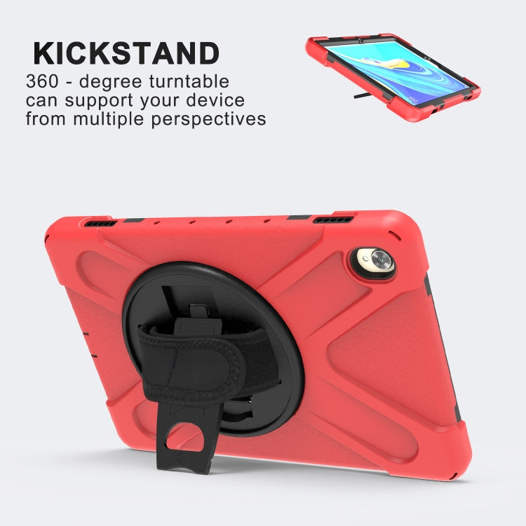 For Huawei MediaPad M6 10.8 Shockproof Colorful Silicone + PC Protective Case with Holder & Hand Grip Strap(Red) - Huawei by buy2fix | Online Shopping UK | buy2fix