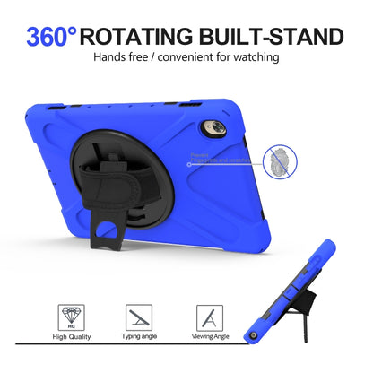 For Huawei MediaPad M6 10.8 Shockproof Colorful Silicone + PC Protective Case with Holder & Hand Grip Strap(Blue) - Huawei by buy2fix | Online Shopping UK | buy2fix