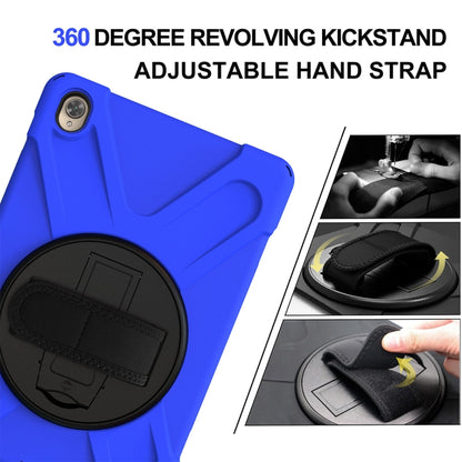 For Huawei MediaPad M6 10.8 Shockproof Colorful Silicone + PC Protective Case with Holder & Hand Grip Strap(Blue) - Huawei by buy2fix | Online Shopping UK | buy2fix