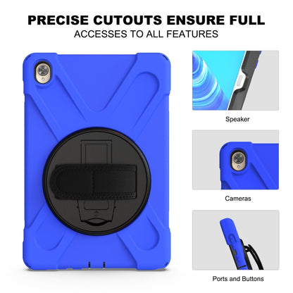 For Huawei MediaPad M6 10.8 Shockproof Colorful Silicone + PC Protective Case with Holder & Hand Grip Strap(Blue) - Huawei by buy2fix | Online Shopping UK | buy2fix