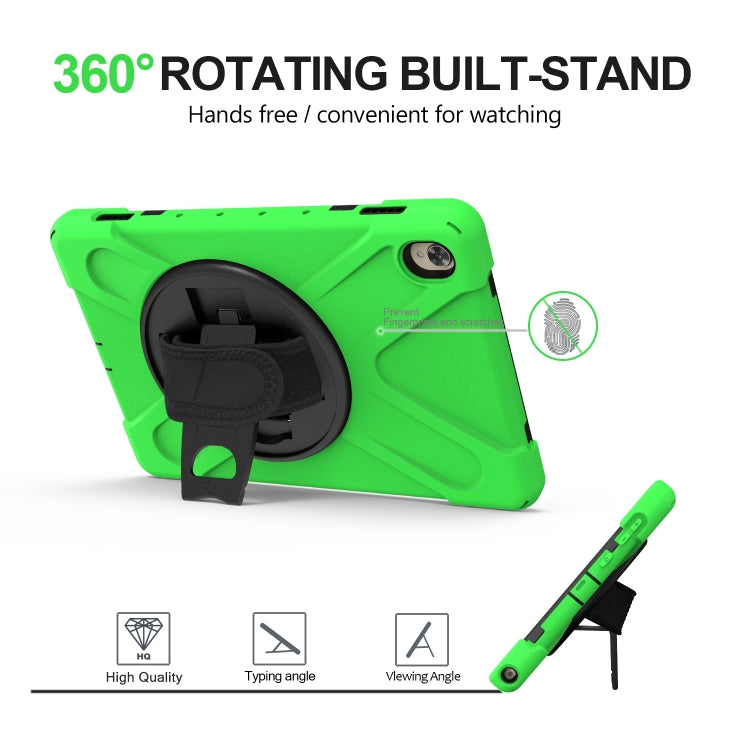 For Huawei MediaPad M6 10.8 Shockproof Colorful Silicone + PC Protective Case with Holder & Hand Grip Strap(Green) - Huawei by buy2fix | Online Shopping UK | buy2fix