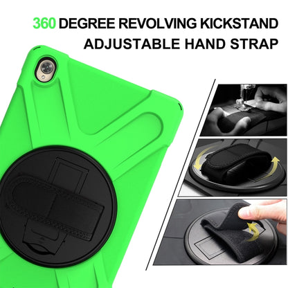For Huawei MediaPad M6 10.8 Shockproof Colorful Silicone + PC Protective Case with Holder & Hand Grip Strap(Green) - Huawei by buy2fix | Online Shopping UK | buy2fix