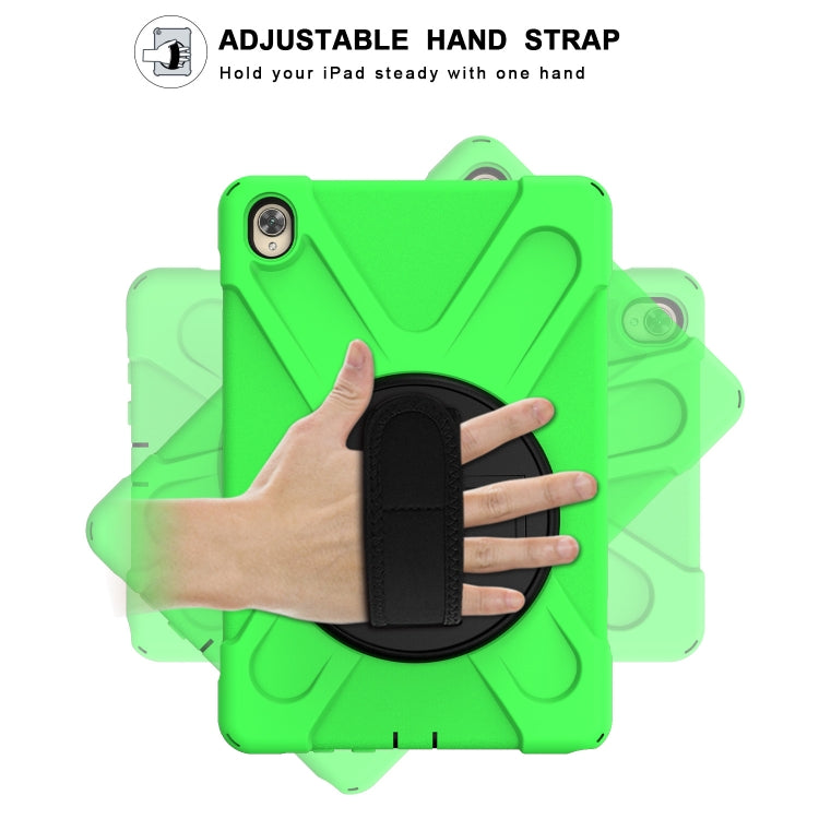 For Huawei MediaPad M6 10.8 Shockproof Colorful Silicone + PC Protective Case with Holder & Hand Grip Strap(Green) - Huawei by buy2fix | Online Shopping UK | buy2fix