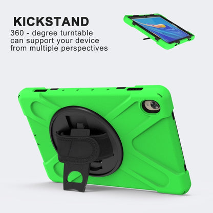 For Huawei MediaPad M6 10.8 Shockproof Colorful Silicone + PC Protective Case with Holder & Hand Grip Strap(Green) - Huawei by buy2fix | Online Shopping UK | buy2fix