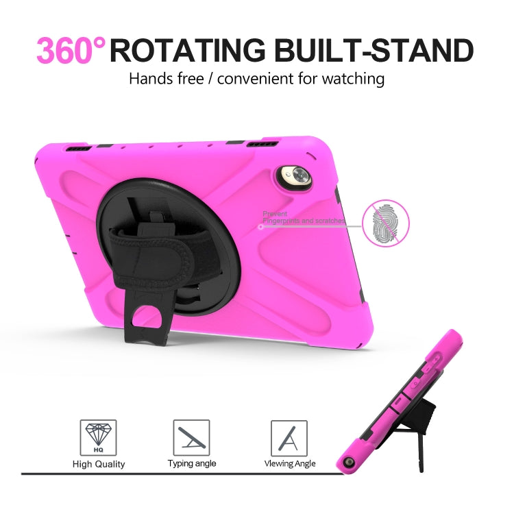 For Huawei MediaPad M6 10.8 Shockproof Colorful Silicone + PC Protective Case with Holder & Hand Grip Strap(Rose Red) - Huawei by buy2fix | Online Shopping UK | buy2fix