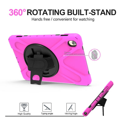 For Huawei MediaPad M6 10.8 Shockproof Colorful Silicone + PC Protective Case with Holder & Hand Grip Strap(Rose Red) - Huawei by buy2fix | Online Shopping UK | buy2fix