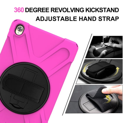 For Huawei MediaPad M6 10.8 Shockproof Colorful Silicone + PC Protective Case with Holder & Hand Grip Strap(Rose Red) - Huawei by buy2fix | Online Shopping UK | buy2fix