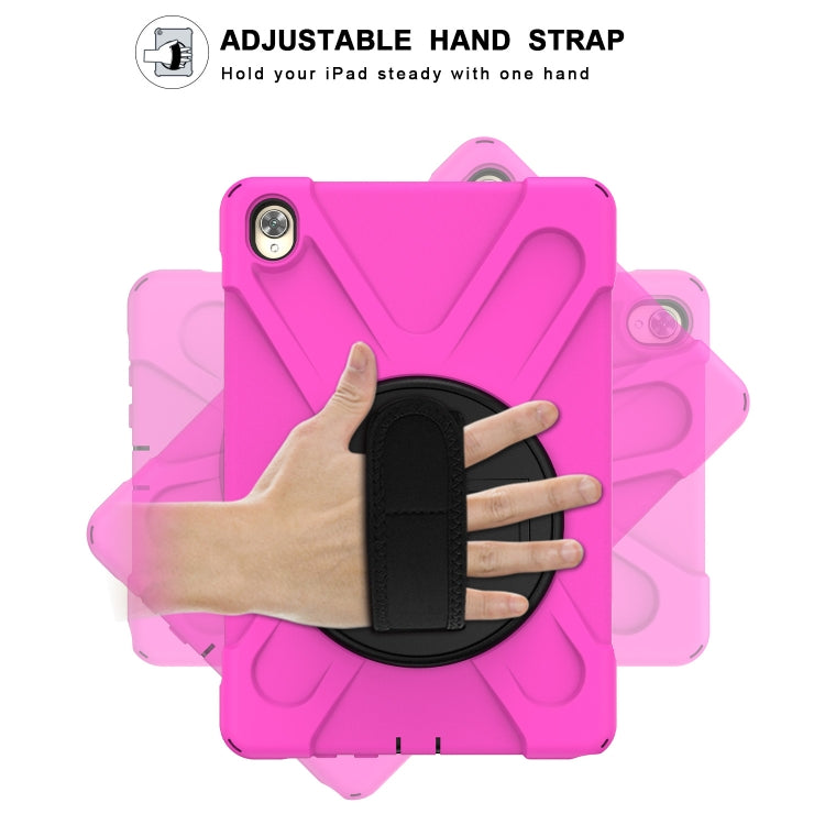 For Huawei MediaPad M6 10.8 Shockproof Colorful Silicone + PC Protective Case with Holder & Hand Grip Strap(Rose Red) - Huawei by buy2fix | Online Shopping UK | buy2fix