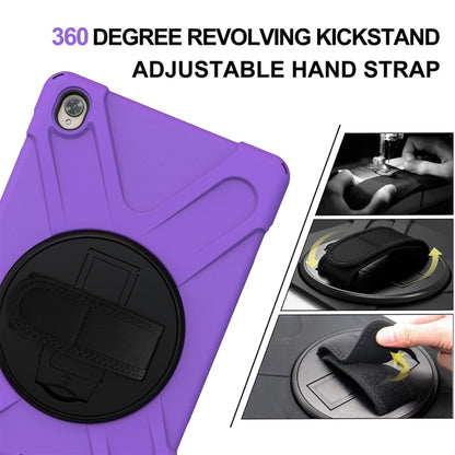 For Huawei MediaPad M6 10.8 Shockproof Colorful Silicone + PC Protective Case with Holder & Hand Grip Strap(Purple) - Huawei by buy2fix | Online Shopping UK | buy2fix