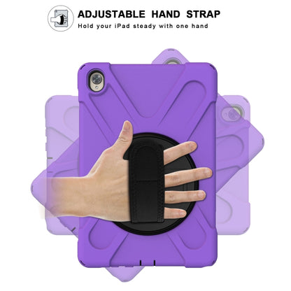 For Huawei MediaPad M6 10.8 Shockproof Colorful Silicone + PC Protective Case with Holder & Hand Grip Strap(Purple) - Huawei by buy2fix | Online Shopping UK | buy2fix