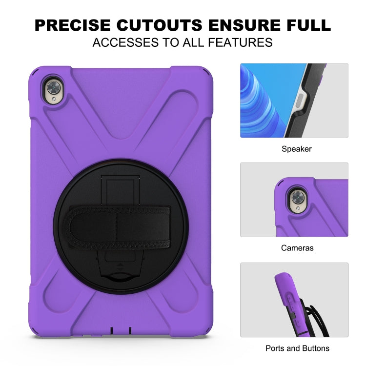 For Huawei MediaPad M6 10.8 Shockproof Colorful Silicone + PC Protective Case with Holder & Hand Grip Strap(Purple) - Huawei by buy2fix | Online Shopping UK | buy2fix