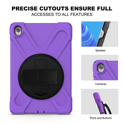 For Huawei MediaPad M6 10.8 Shockproof Colorful Silicone + PC Protective Case with Holder & Hand Grip Strap(Purple) - Huawei by buy2fix | Online Shopping UK | buy2fix