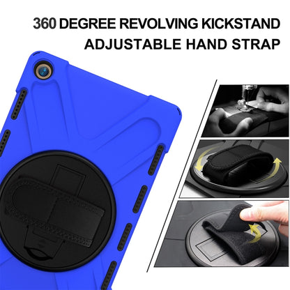 For Huawei MediaPad M5 10.8 Shockproof Colorful Silicone + PC Protective Case with Holder & Hand Grip Strap(Blue) - Huawei by buy2fix | Online Shopping UK | buy2fix