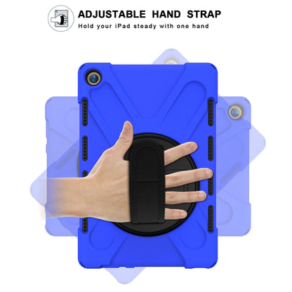 For Huawei MediaPad M5 10.8 Shockproof Colorful Silicone + PC Protective Case with Holder & Hand Grip Strap(Blue) - Huawei by buy2fix | Online Shopping UK | buy2fix