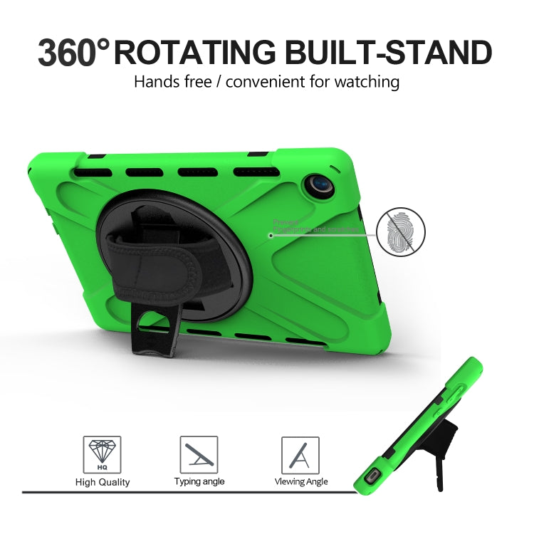 For Huawei MediaPad M5 10.8 Shockproof Colorful Silicone + PC Protective Case with Holder & Hand Grip Strap(Green) - Huawei by buy2fix | Online Shopping UK | buy2fix