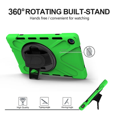 For Huawei MediaPad M5 10.8 Shockproof Colorful Silicone + PC Protective Case with Holder & Hand Grip Strap(Green) - Huawei by buy2fix | Online Shopping UK | buy2fix