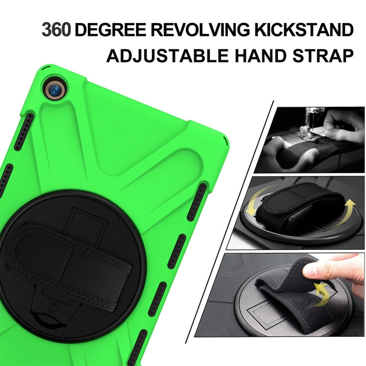 For Huawei MediaPad M5 10.8 Shockproof Colorful Silicone + PC Protective Case with Holder & Hand Grip Strap(Green) - Huawei by buy2fix | Online Shopping UK | buy2fix