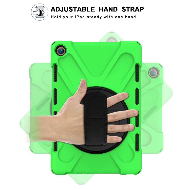 For Huawei MediaPad M5 10.8 Shockproof Colorful Silicone + PC Protective Case with Holder & Hand Grip Strap(Green) - Huawei by buy2fix | Online Shopping UK | buy2fix