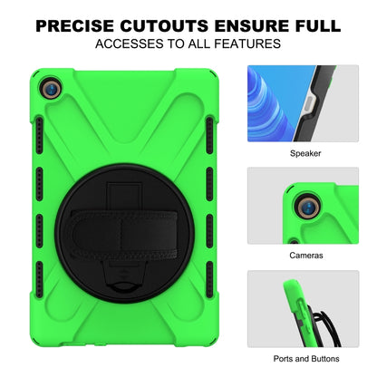 For Huawei MediaPad M5 10.8 Shockproof Colorful Silicone + PC Protective Case with Holder & Hand Grip Strap(Green) - Huawei by buy2fix | Online Shopping UK | buy2fix