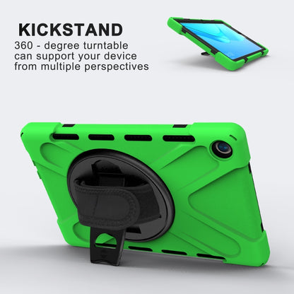 For Huawei MediaPad M5 10.8 Shockproof Colorful Silicone + PC Protective Case with Holder & Hand Grip Strap(Green) - Huawei by buy2fix | Online Shopping UK | buy2fix