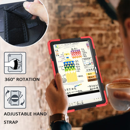 For Huawei MatePad 10.4 Shockproof Colorful Silicone + PC Protective Case with Holder & Hand Grip Strap(Red) - Huawei by buy2fix | Online Shopping UK | buy2fix