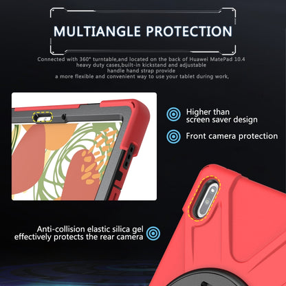 For Huawei MatePad 10.4 Shockproof Colorful Silicone + PC Protective Case with Holder & Hand Grip Strap(Red) - Huawei by buy2fix | Online Shopping UK | buy2fix