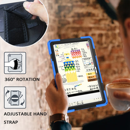 For Huawei MatePad 10.4 Shockproof Colorful Silicone + PC Protective Case with Holder & Hand Grip Strap(Blue) - Huawei by buy2fix | Online Shopping UK | buy2fix