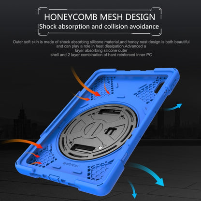 For Huawei MatePad 10.4 Shockproof Colorful Silicone + PC Protective Case with Holder & Hand Grip Strap(Blue) - Huawei by buy2fix | Online Shopping UK | buy2fix