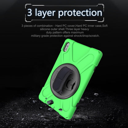 For Huawei MatePad 10.4 Shockproof Colorful Silicone + PC Protective Case with Holder & Hand Grip Strap(Green) - Huawei by buy2fix | Online Shopping UK | buy2fix
