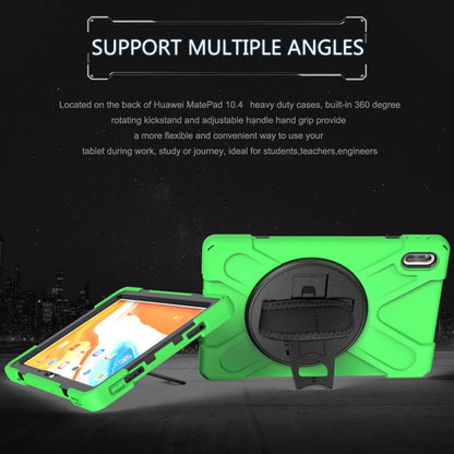 For Huawei MatePad 10.4 Shockproof Colorful Silicone + PC Protective Case with Holder & Hand Grip Strap(Green) - Huawei by buy2fix | Online Shopping UK | buy2fix