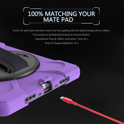 For Huawei MatePad 10.4 Shockproof Colorful Silicone + PC Protective Case with Holder & Hand Grip Strap(Purple) - Huawei by buy2fix | Online Shopping UK | buy2fix